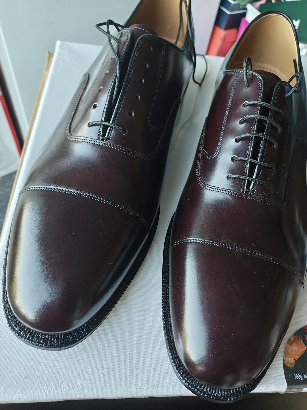 Johnston & Murphy Burgundy Cap Toe Derby Oxfords 15 D